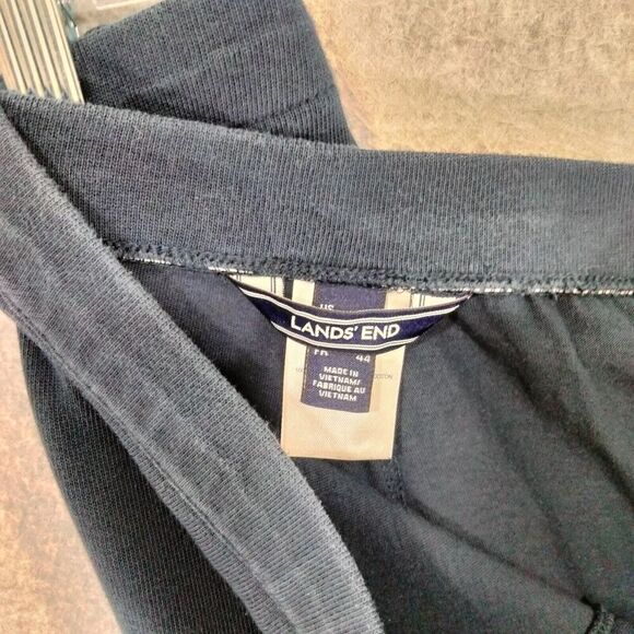 Lands End Tennis Skirt Women Size 12 Navy Blue Pull On Button Detail Solid Skort - Picture 8 of 9
